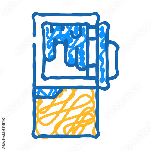 defrosting refrigerator doodle icon sketch vector. defrosting refrigerator sign. isolated symbol illustration