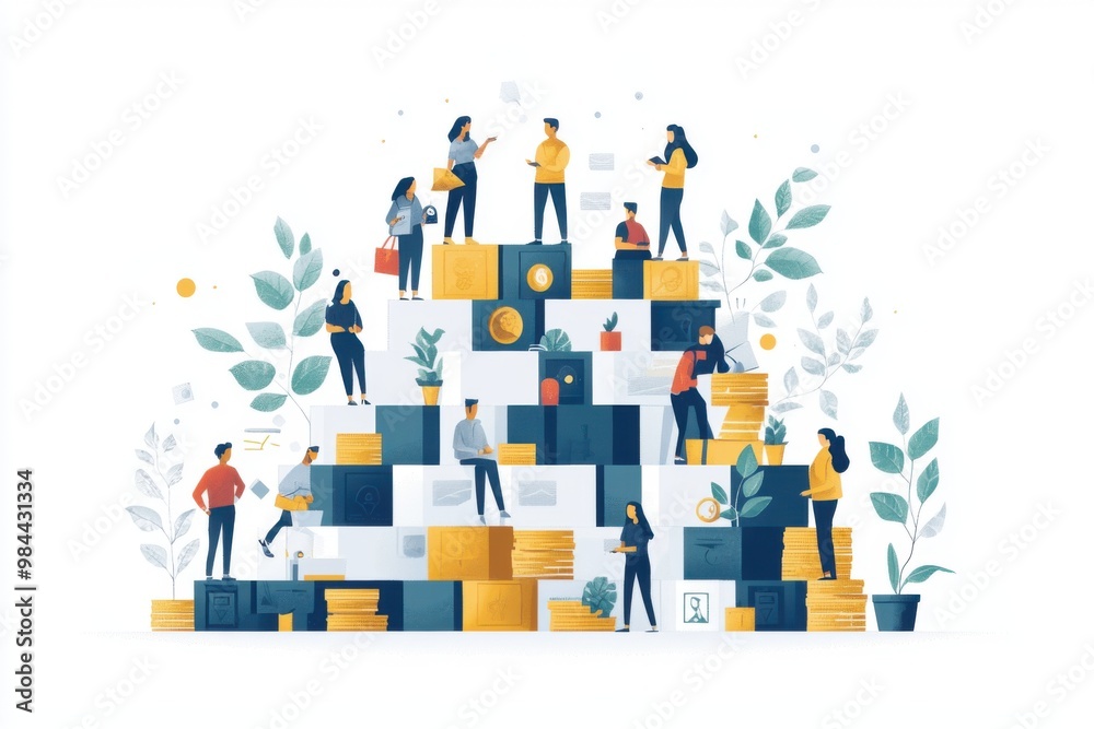 Teamwork building success. Teamwork building success.