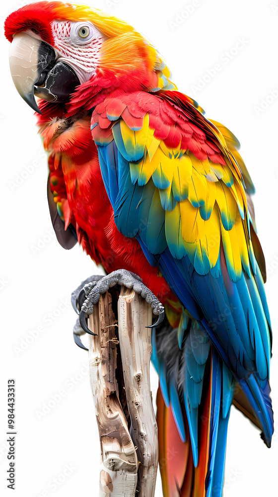 Obraz premium magnificent realistic Scarlet Macaw on white background
