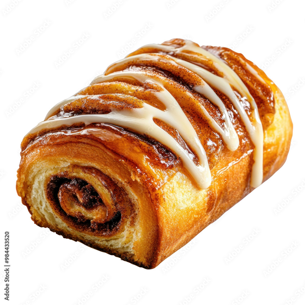 Fototapeta premium A cinnamon roll, isolate on transparent background