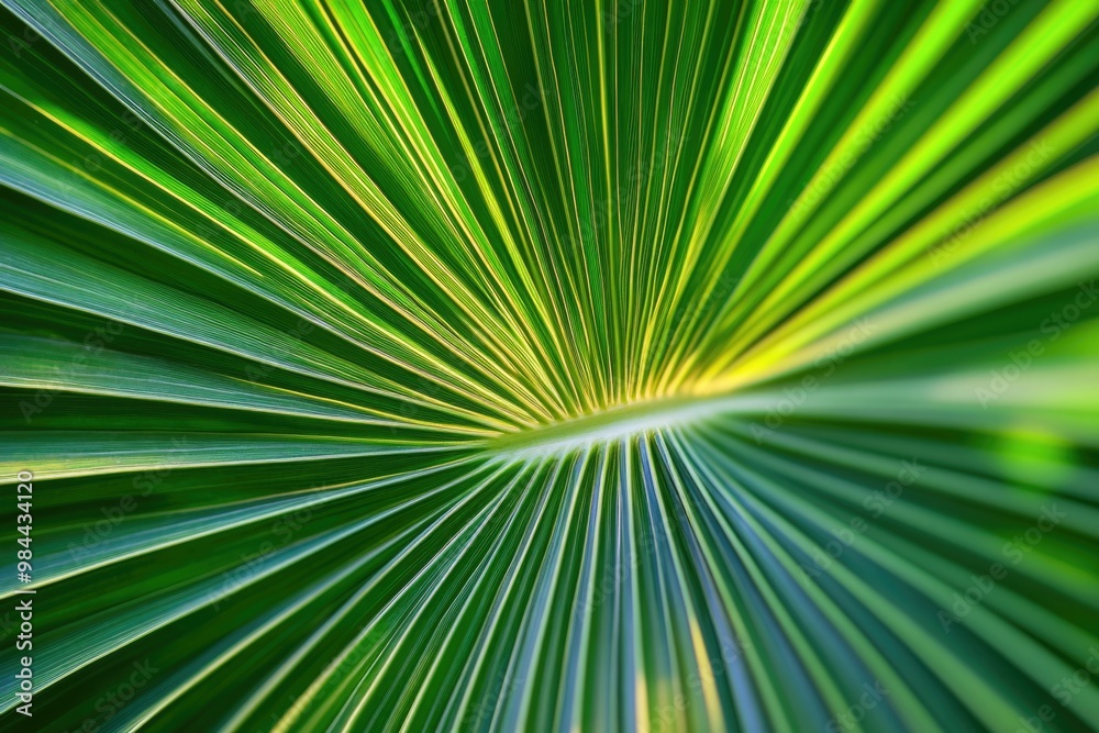 Green palm leaf texture, with symmetrical lines. Green palm leaf texture, with symmetrical lines.