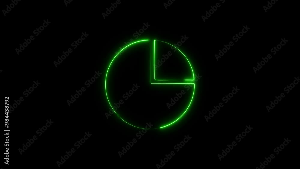 Neon data analytics animated icon. Neon analytics badge inside circle. Neon data analytics animated icon. Neon analytics badge inside circle.