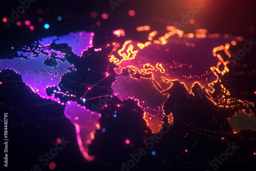 Digital world map overlaid with bond yield percentages, glowing in different colors to indicate performance, Global Bond Yield Comparison, international finance, global investments