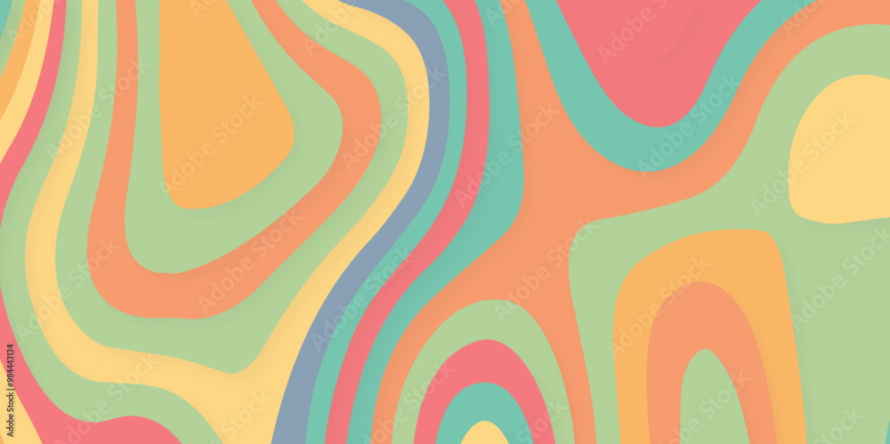 Fototapeta premium Orange and green papercut background cutout layers decoration design vector