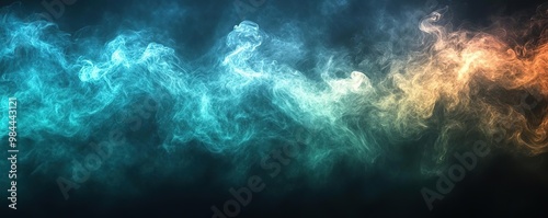 A mesmerizing blend of colorful smoke flowing seamlessly across a dark background, creating an ethereal and artistic ambiance.