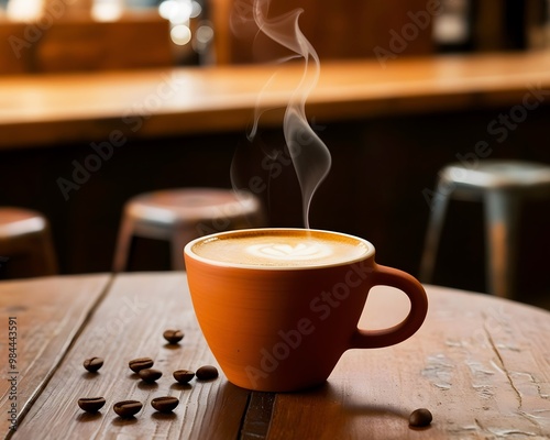 Cup of coffee on table. Generative By Ai.