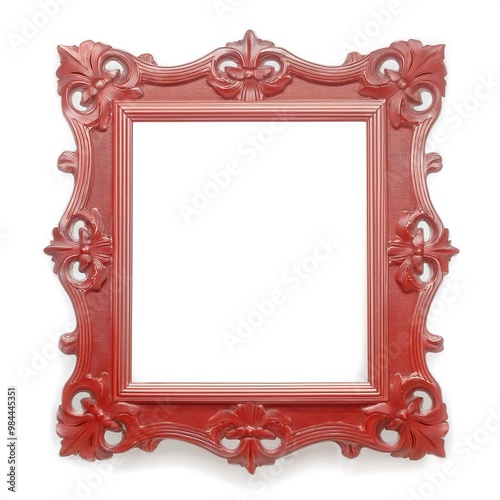 PNG red ornate frame, transparent background