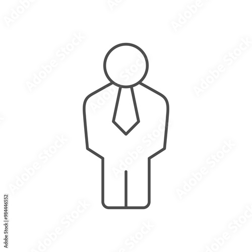 Business person line outline icon