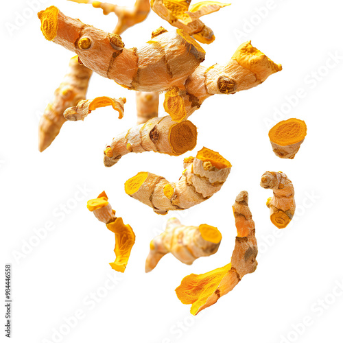 Floating dried turmeric