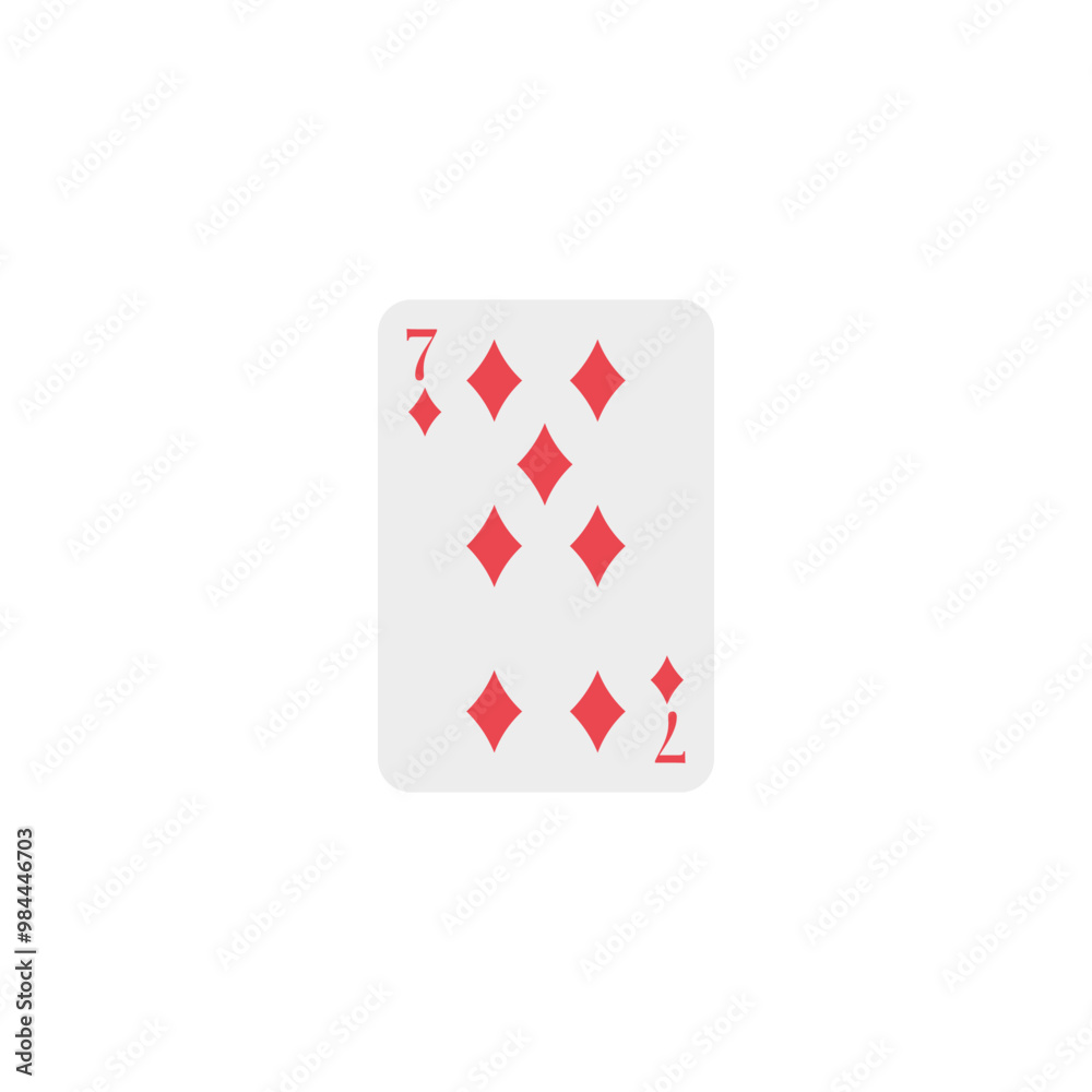 Obraz premium Diamonds 7, playing card, vector design