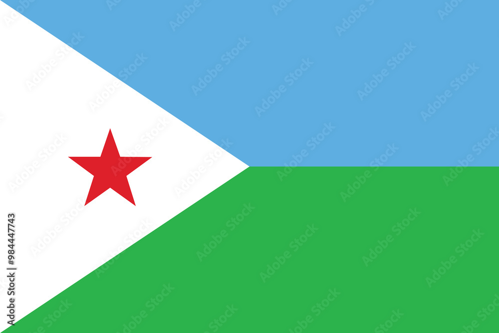 The flag of Djibouti, vector design The flag of Djibouti, vector design