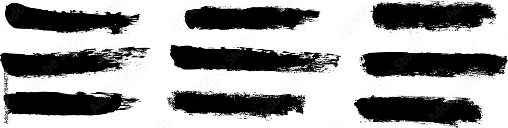 Grunge Brush Strokes Banner Vector Set Grunge Brush Strokes Banner Vector Set