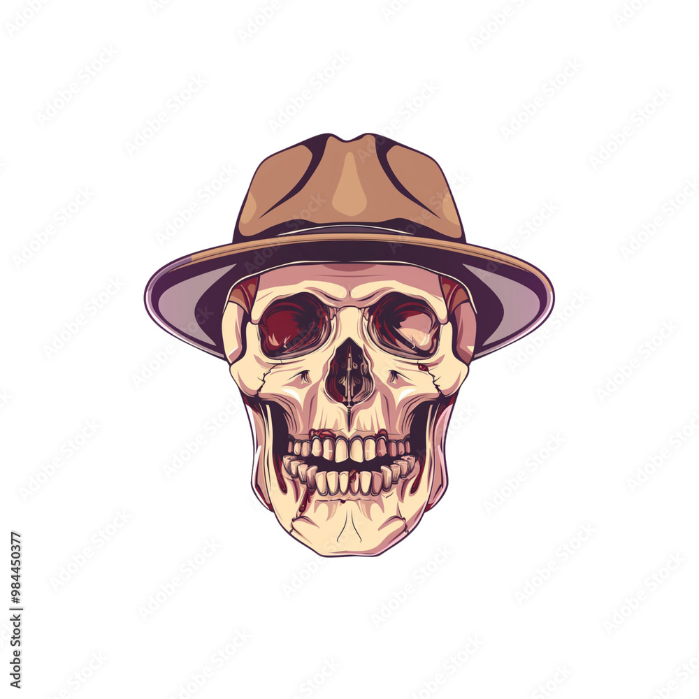 Skull Wearing a Fedora Hat Skull Wearing a Fedora Hat