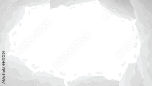 Stone Cave-Shaped Border with White Background