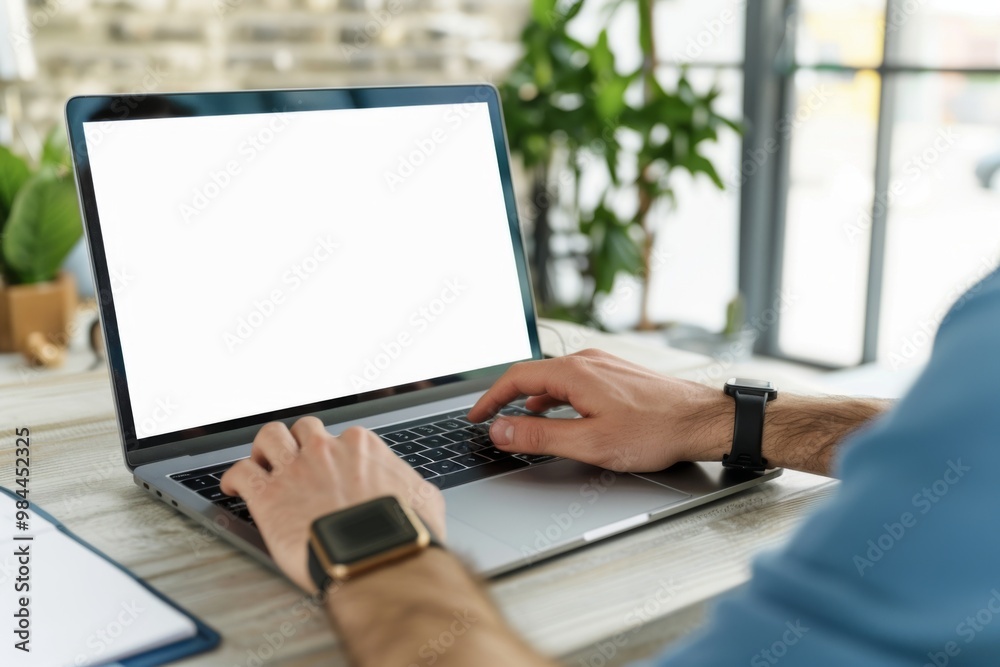 Mock up Copy Space Blank Screen Concept Business Working on Laptop. Mock up Copy Space Blank Screen Concept Business Working on Laptop.