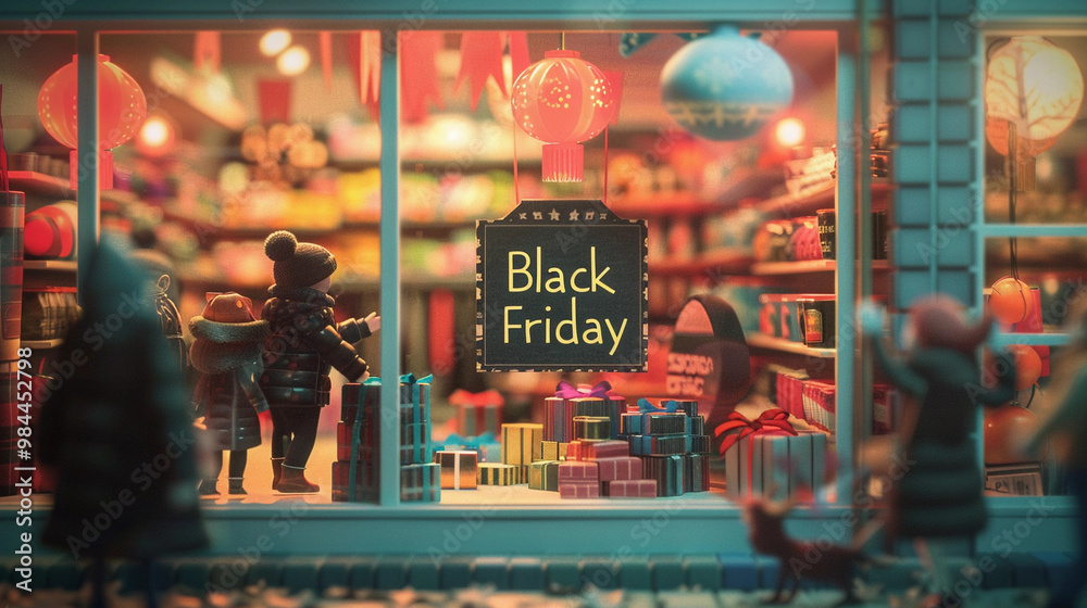 Fototapeta premium a scene Black friday shopping 
