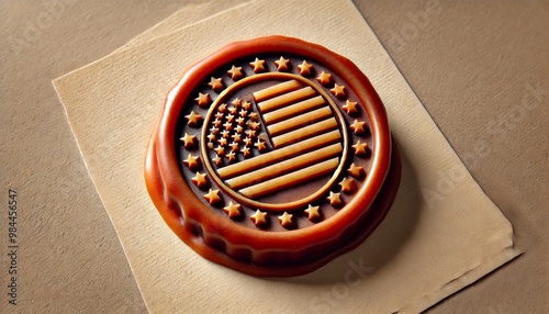 3d rendering of a print featuring the American flag and stars on textured paper