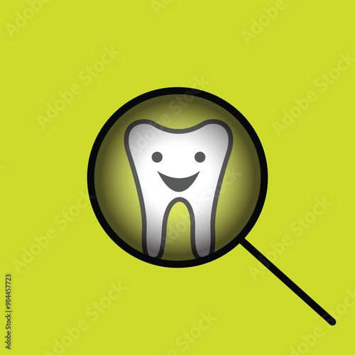 vector illustration of checking teeth