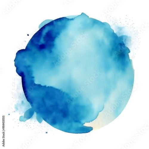 PNG Abstract watercolor painting in shades of blue, perfect for adding a touch of serenity to any project. transparent background