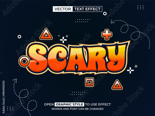 scary editable text, font effect, 3d text for title