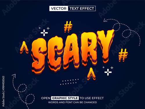 scary editable text, font effect, 3d text for title