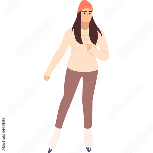 Ice Skater Vector Illustration