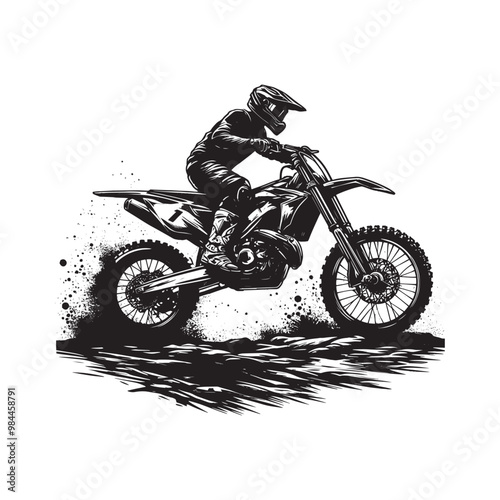 Dirty Bike silhouette  Vector Illustration