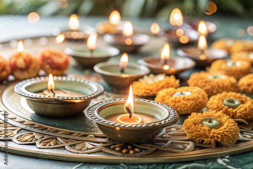 Diwali Celebration with Traditional Decorations