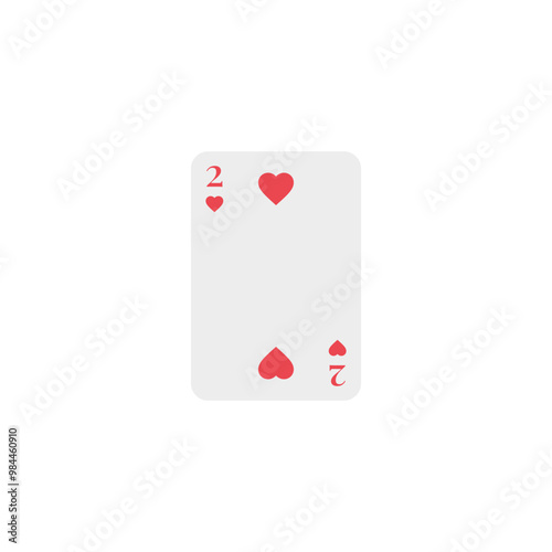 Hearts 2, playing card, vector design