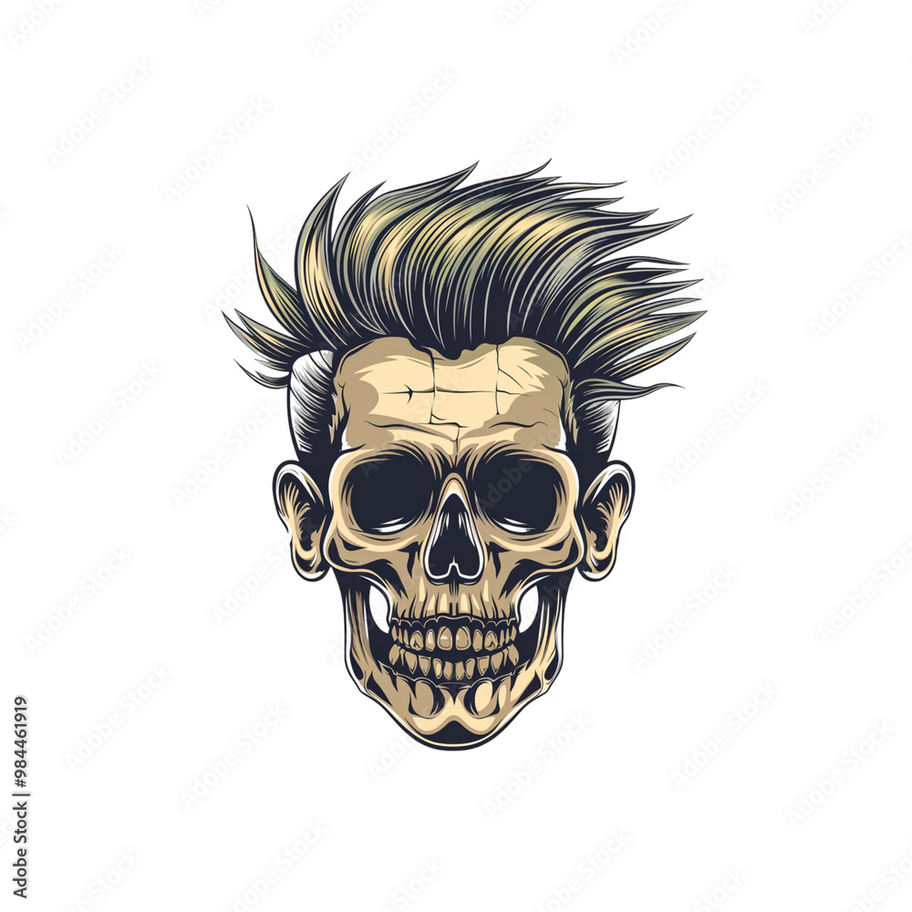 Skull with Modern Hairstyle Skull with Modern Hairstyle