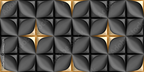 Fototapeta Naklejka Na Ścianę i Meble -  3D tiles made of white leather