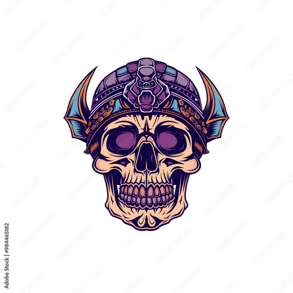 Skull with Crown Illustration