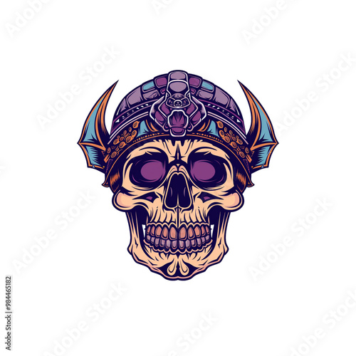 Skull with Crown Illustration