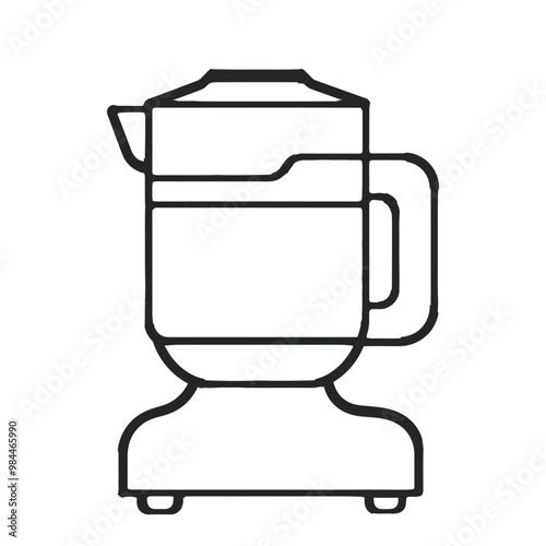 A simple line drawing of a blender, designed for mixing and blending food ingredients.