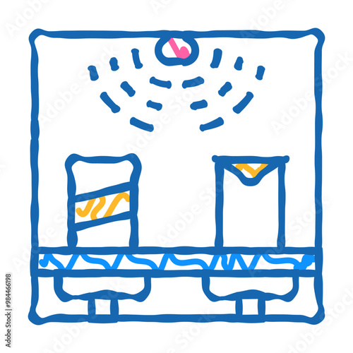 sensor on shelves doodle icon sketch vector. sensor on shelves sign. isolated symbol illustration