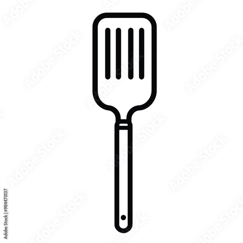 A simple kitchen spatula used for flipping and serving food.