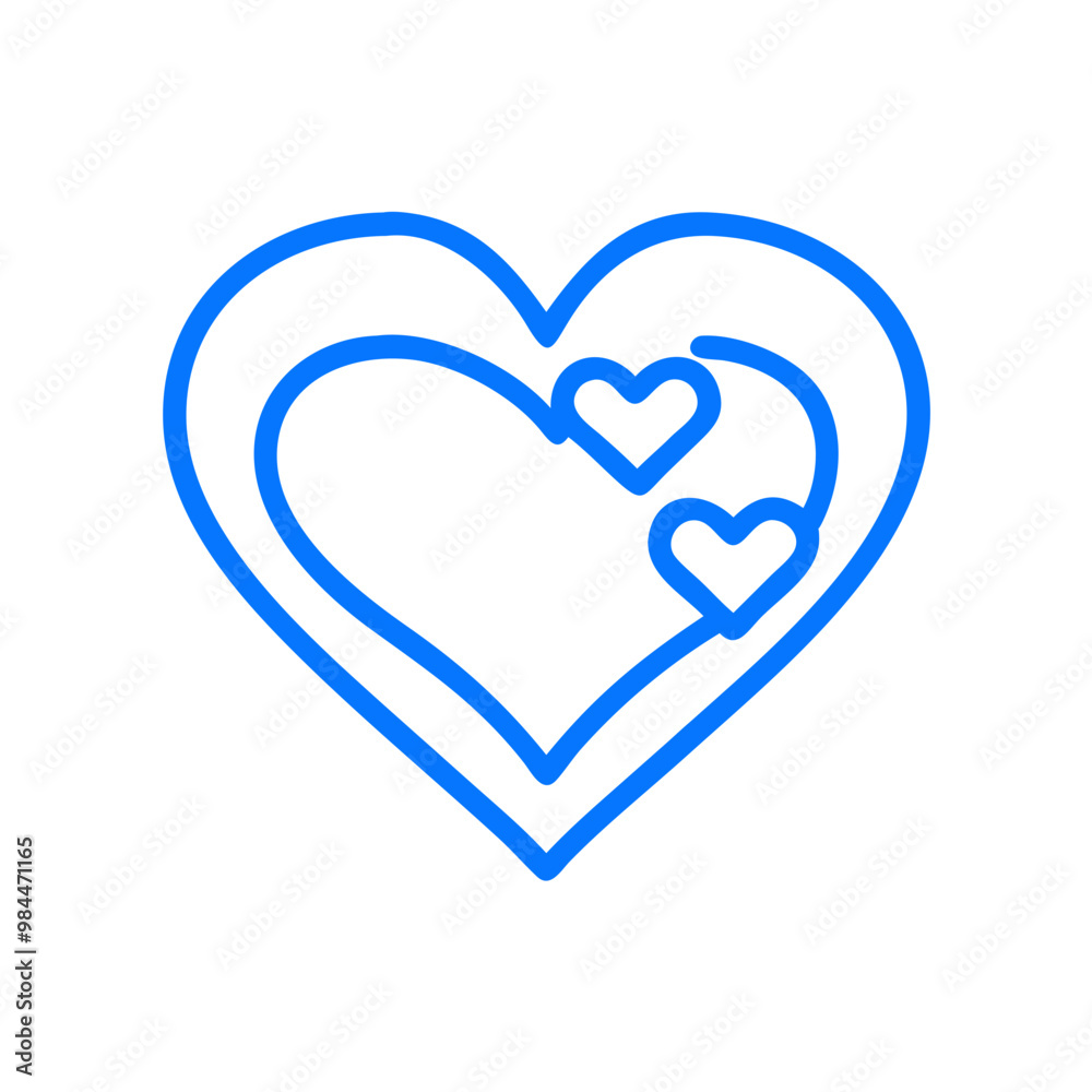 simple Vector Blue Heart Icon, Minimalistic Design simple Vector Blue Heart Icon, Minimalistic Design