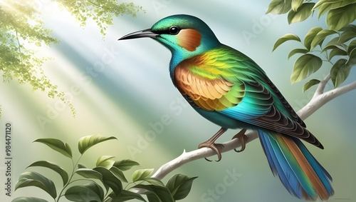 blue and yellow Bird
