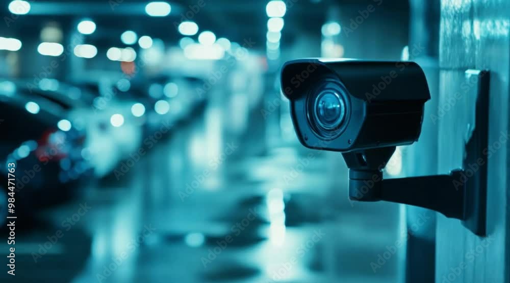 Scene of a CCTV in the basement parking lot, Camera slow motion with different angles Scene of a CCTV in the basement parking lot, Camera slow motion with different angles