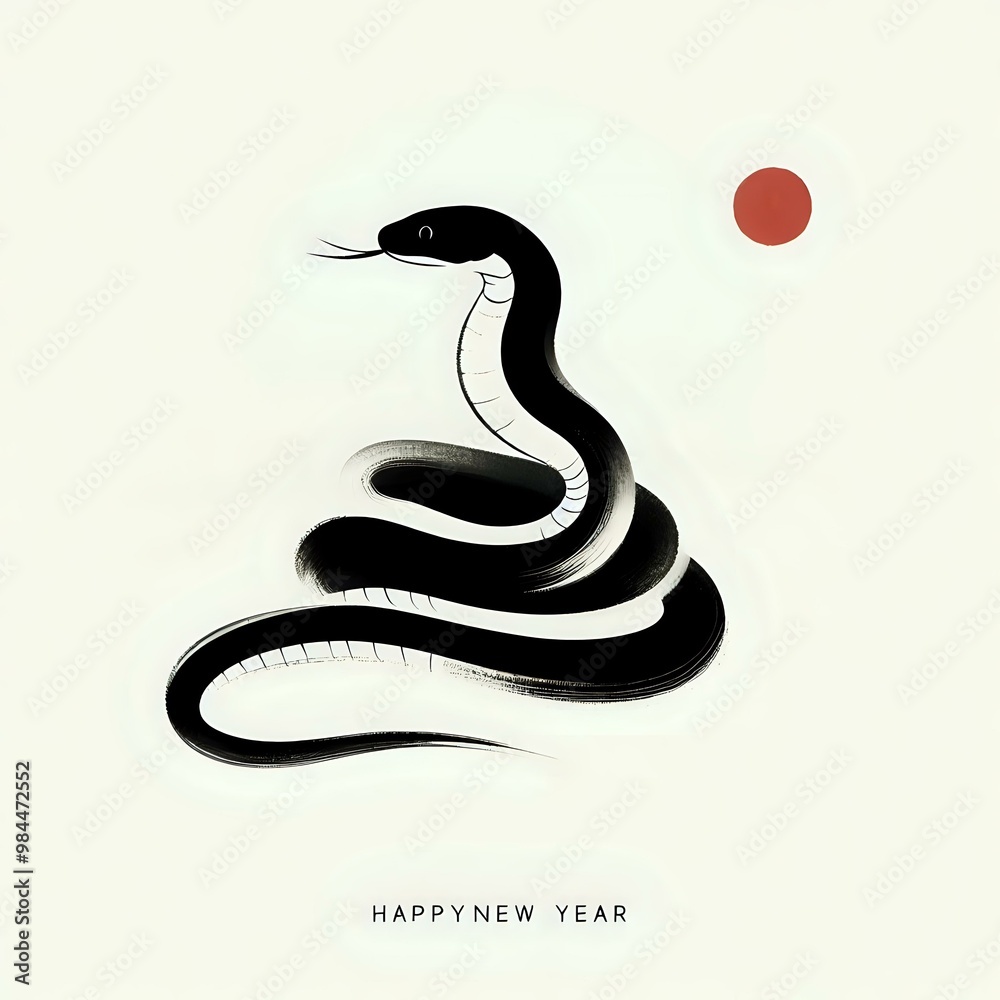 Fototapeta premium Serpentine Elegance: A New Year's Celebration