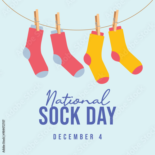 National Sock Day vector design template good for celebration usage. National Sock Day design. flat design. eps 10.