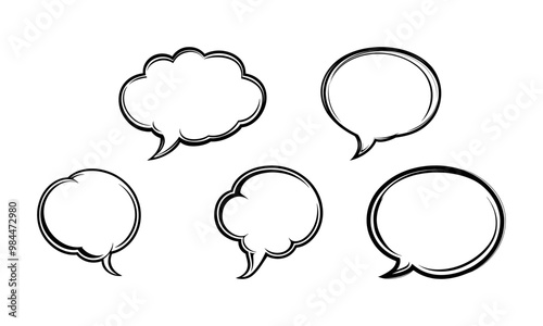 set of pop-up hint, thought, dialog web icons