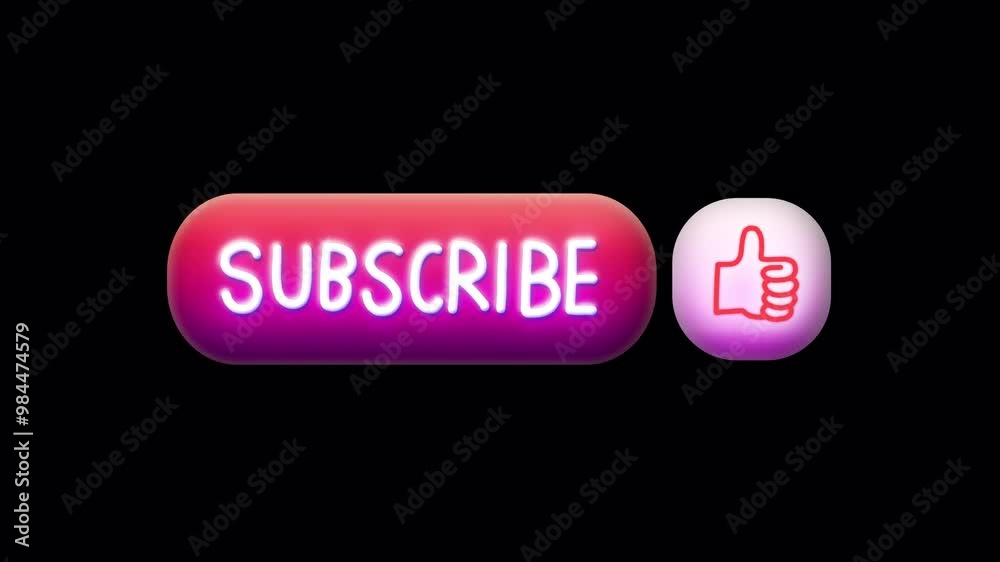 Pop up and Clicking on a subscribe button, Like animation icon, motion graphic template on a transparent background, alpha channel: style 3 gamer, steamer, neon, sci-fi Pop up and Clicking on a subscribe button, Like animation icon, motion graphic template on a transparent background, alpha channel: style 3 gamer, steamer, neon, sci-fi