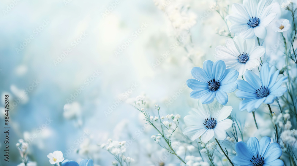 Blue beautiful summer flower background with copy space. Blue beautiful summer flower background with copy space.