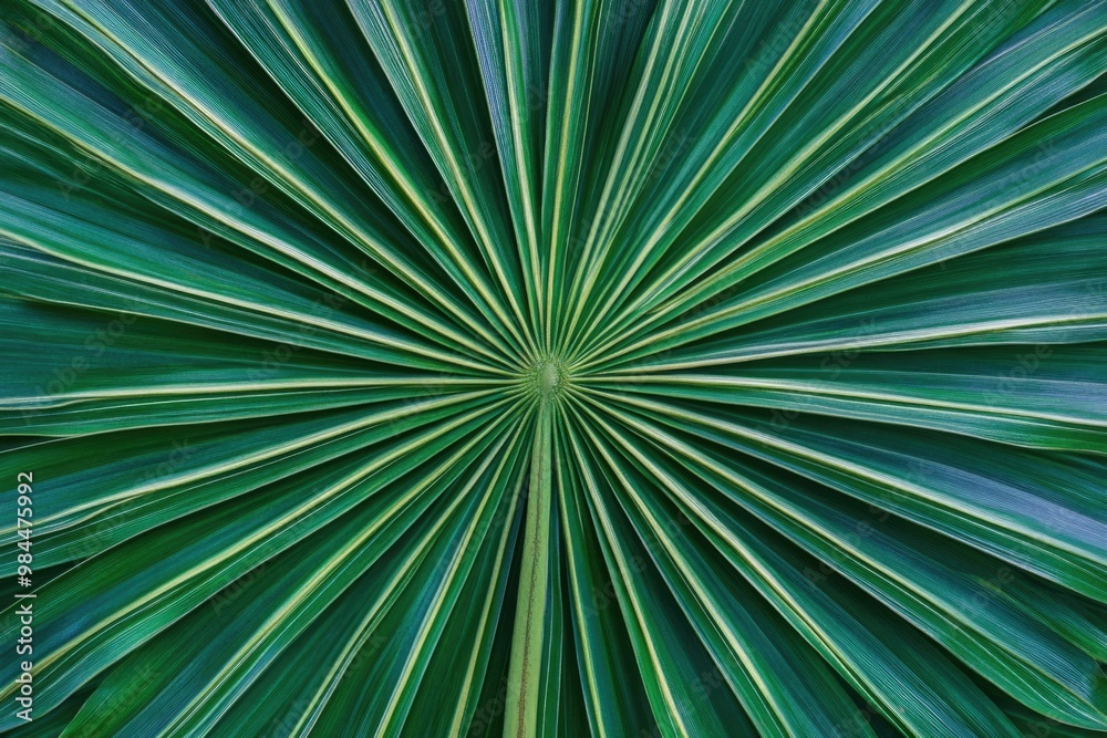Green palm leaf texture, with symmetrical lines. Green palm leaf texture, with symmetrical lines.