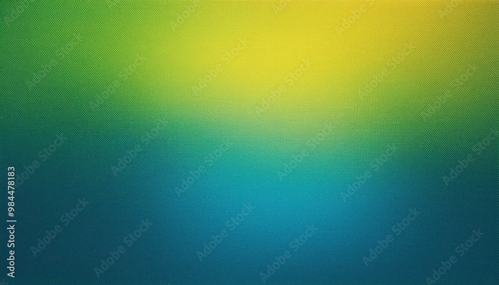Obraz premium Vibrant Gradient Texture Smooth Transition from Bright Yellow to Cool Blue with Subtle Green Midtones on a Textured Fabric Surface. Grainy Retro Noise Banner Texture Web Design Copy Space
