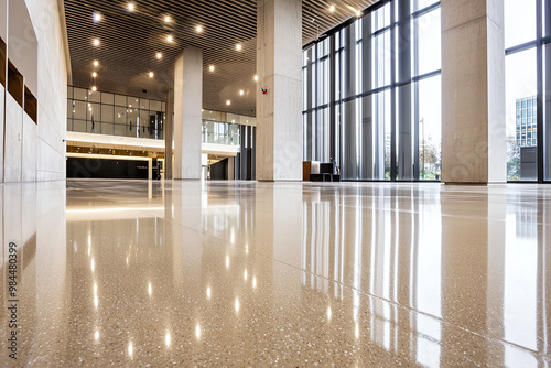 polished concrete floor with subtle geometric patterns