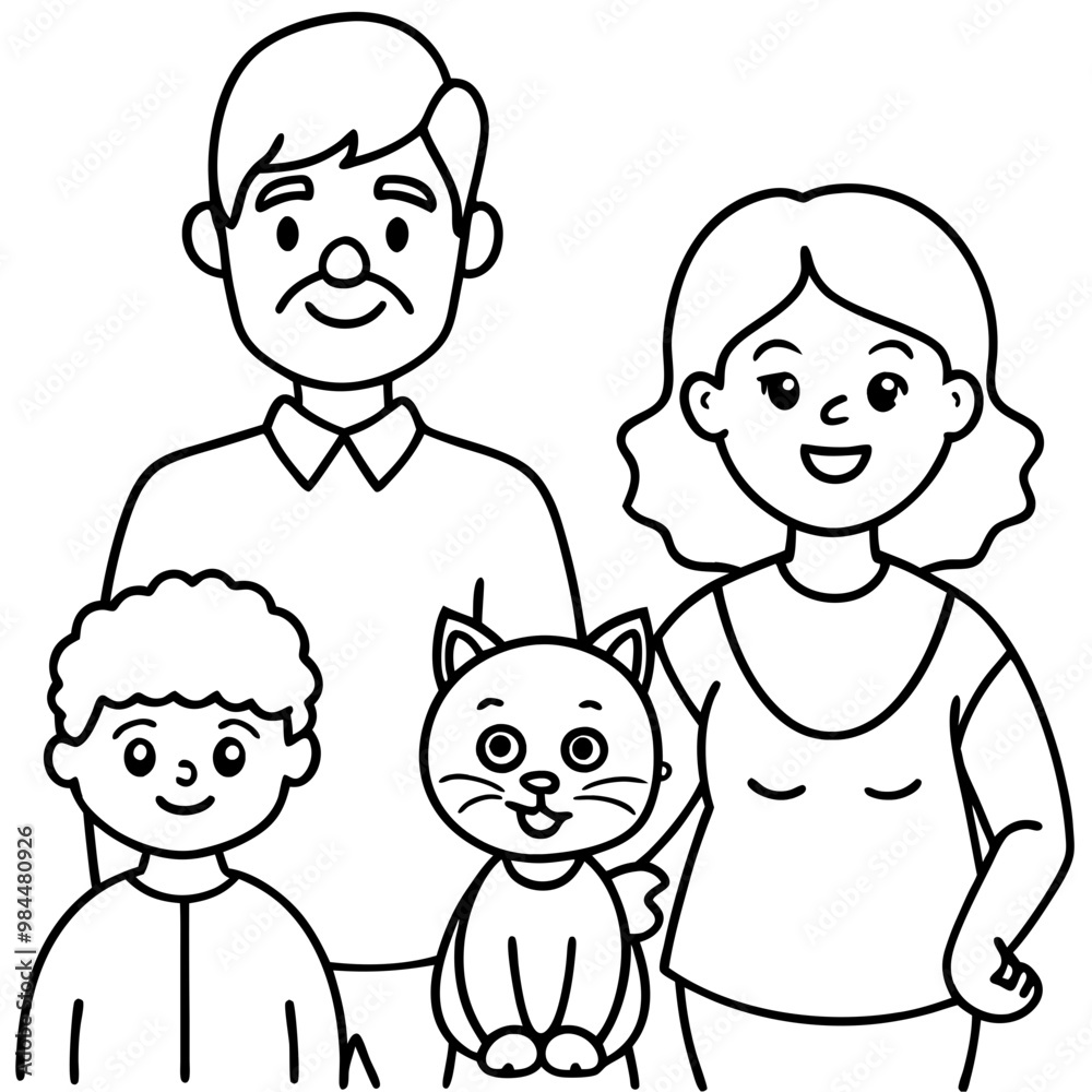 cartoon-mother-father-grandparents-and-children-wi cartoon-mother-father-grandparents-and-children-wi