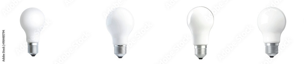 Unique designs of modern light bulbs on a clean backdrop, on the Transparent background, PNG Format Unique designs of modern light bulbs on a clean backdrop, on the Transparent background, PNG Format