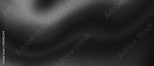 Abstract grainy noise texture, fluid black and white marble waves, perfect for extra-wide website banners, headers, and vintage-inspired poster layouts.